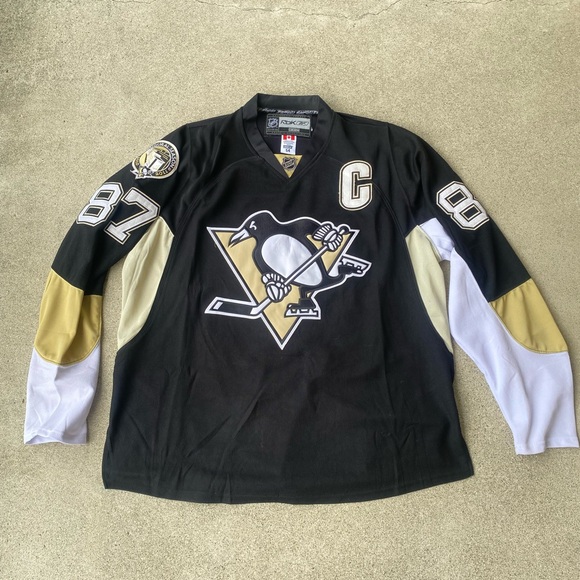 Reebok Pittsburgh Penguins Sidney Crosby NHL Jersey Inaugural Patch Adult 54 - Picture 2 of 5